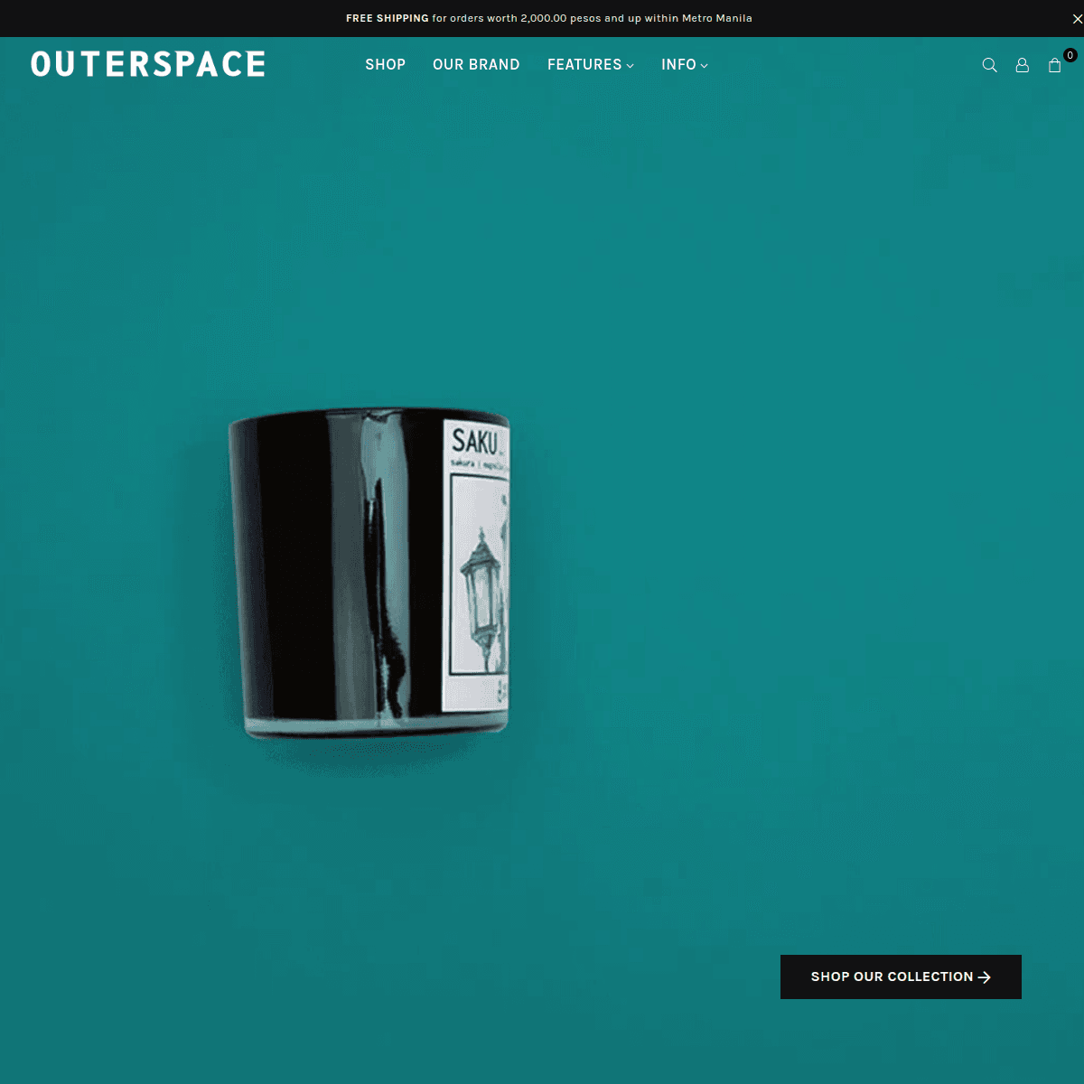 Outerspace Shopify storefront homepage