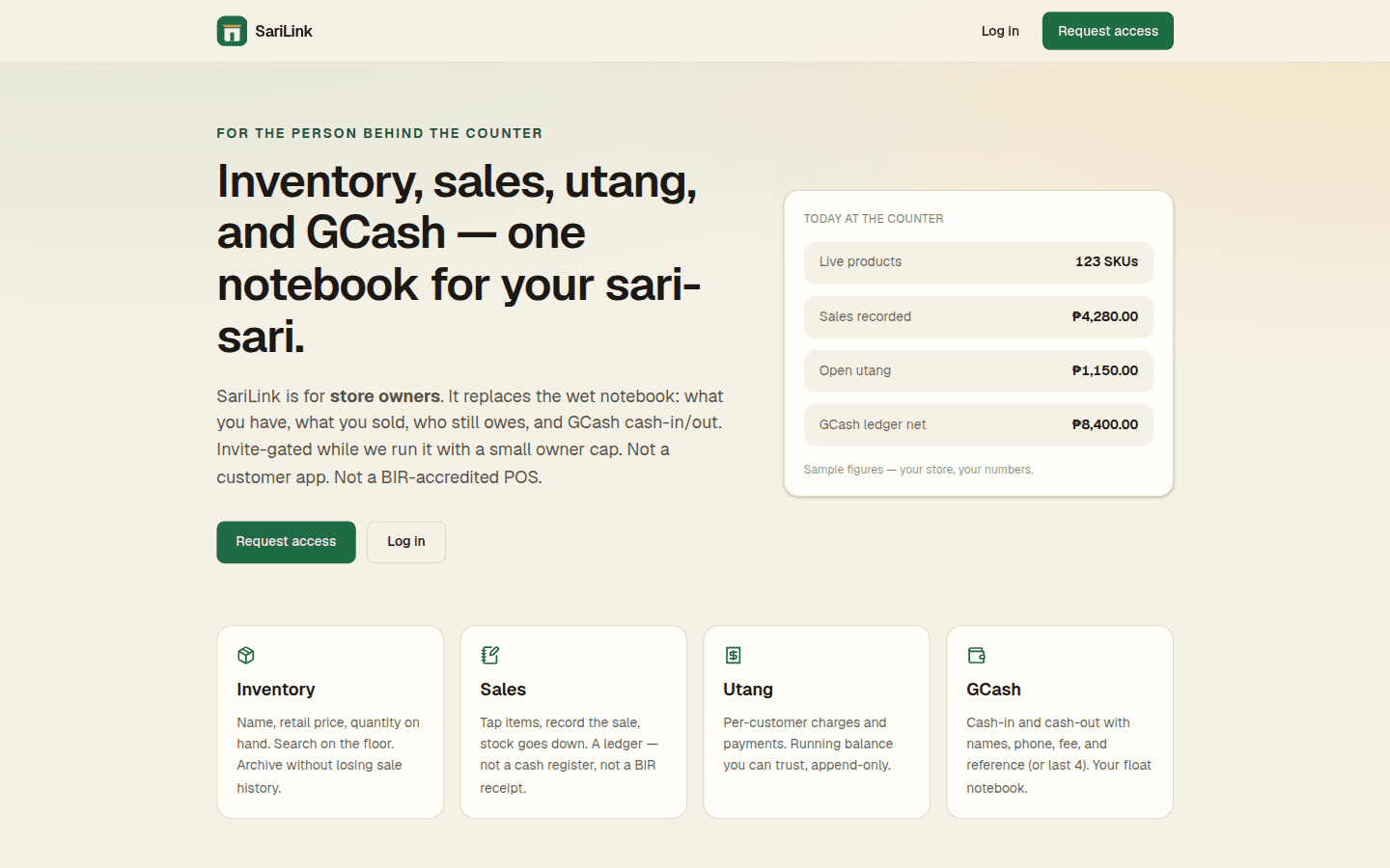 SariLink invite-gated landing for sari-sari store owners
